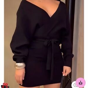 Elegant Black Wrap Dress